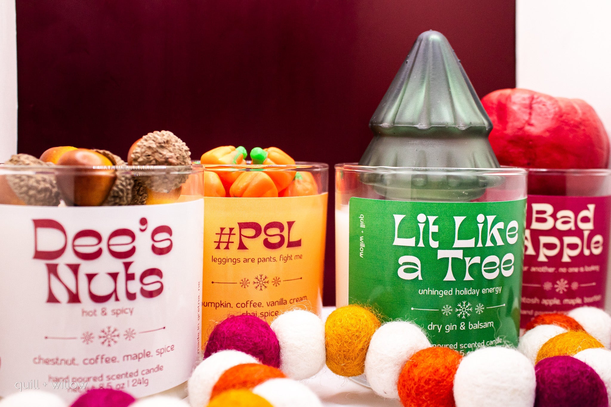 colorful christmas candles